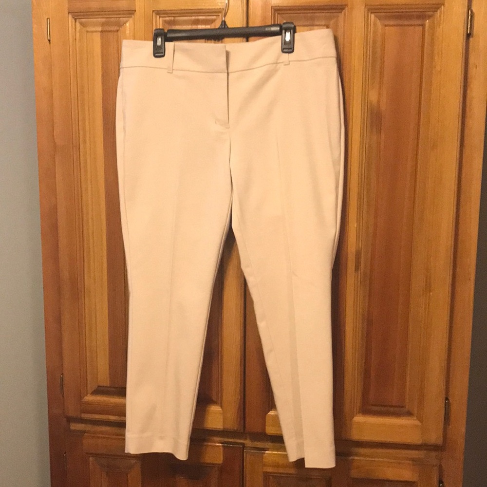 White House Black Market Size 14 Tan Ankle Pants